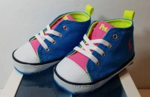 Ralph Lauren Layette Kleinkind Hafen Hi türkis Canvas Schuhe-Größe 3 - Bild 1 von 9