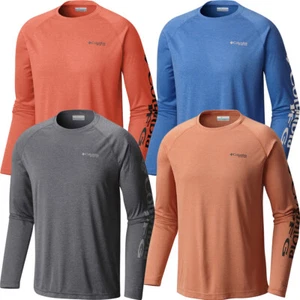 New Mens Columbia PFG "Terminal Tackle Heather" Omni-Shade T-Shirt Top Tee Polo - Picture 1 of 9