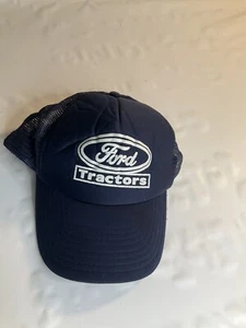 Ford Tractors VTG Trucker Farmer Hat Cap Mesh Ford Logo Blue Nissan Snapback - Picture 1 of 2