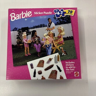 RARE VINTAGE 1998 BARBIE 70 PC STICKER PUZZLE NEW IN SEALED PACKAGE - Image 1 of 2