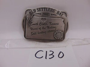 Old Settlers Day Smith Center County KS Belt Buckle Kansas Heart of Nation 2005 - Picture 1 of 7