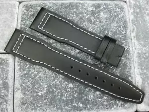 Neu 20 mm Kalbslederarmband schwarz Uhrenarmband für IWC Pilot Top Gun weiß 20 W - Bild 1 von 5