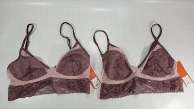 Gilligan & O'Malley Junior's Bralette marrom rosa/rosa renda - Pacote com 2 - Imagem 1 de 4