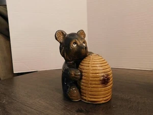 VINTAGE ~GIAPPONE~ RARO ORSO MIELE CON ALVEARE SALE PEPE SHAKER - Foto 1 di 2