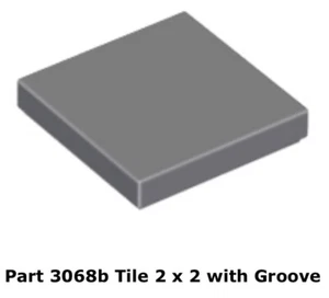 Lego 4x 3068b Dark Bluish Gray Tile 2 x 2 with Groove 4504 - Picture 1 of 1