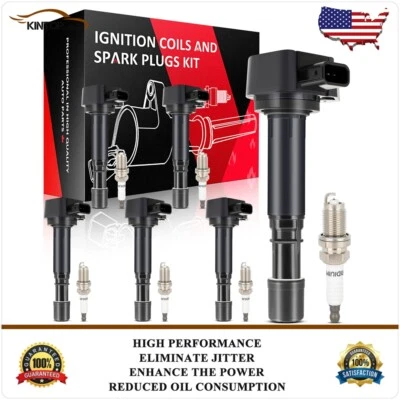 6 kits de bobinas de encendido y bujías para Acura 2001-2009 MDX 3,5 L 2001-2005 EL 1,7 L Foto 1 de 4