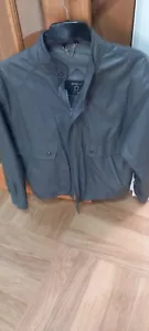 Vintage St Michael Mens Leather Jacket Full Zip Grey Medium, excel condition - Picture 1 of 12