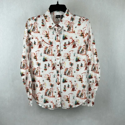 Camisa Cruel Denim Abotonada Estampado Ciudad Latina Blanca Talla XS CTW7295007 Foto 1 de 4