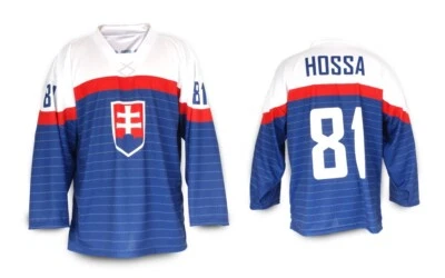Camiseta deportiva Team Slovakia hockey sobre hielo AZUL nombre y número personalizados Foto 1 de 3