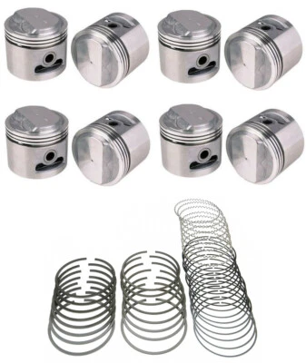 Buick Wildcat Electra Riviera 425 V8 Nailhead Pistons (8)+Rings Kit 1963-66 +060 - Image 1 of 4