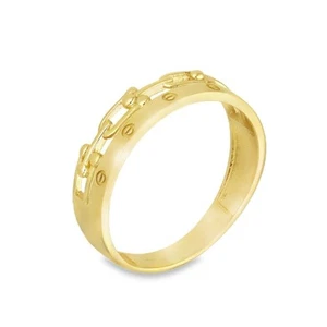 Anillo estribo y banda de oro amarillo de 9 quilates - tamaño T - 6 mm - Imagen 1 de 4