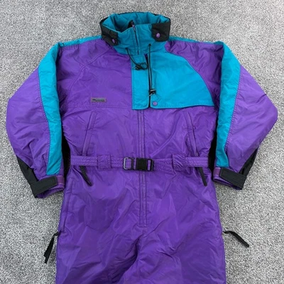 Traje de nieve vintage Columbia para mujer L azul púrpura una pieza nieve retro snowboard Foto 1 de 4