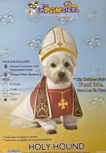HEILIGER PAPST HAUSTIER HUND KOSTÜM GEHRUNGSGEWAND STOLA GROß - Bild 1 von 5