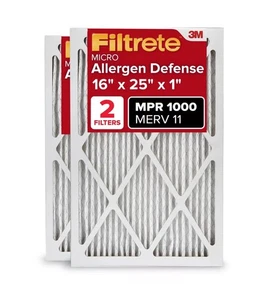 Filtrete 16x25x1 Air Filter 2-Pack MPR 1000, MERV 11 (419D) By 3M - Picture 1 of 2