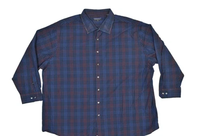 SYNRGY Men's Blue Red Plaid Long Sleeve Button Down Dress Shirt Size 3XL - Image 1 of 4