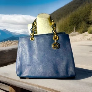 MICHAEL KORS CYNTHIA NAVY BLUE SAFFIANO LEATHER CROSSBODY No Strap - Picture 1 of 11