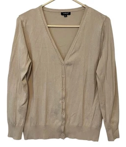 AAMILIFE Women's Beige Long Sleeve Button Front Cardigan Sweater Size XL - Picture 1 of 6