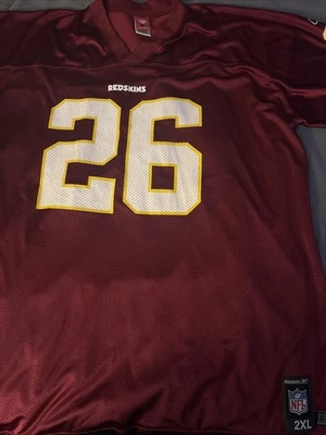 Camiseta masculina Washington Redskins 2XL futebol americano NFL Clinton Portis 26 Reebok - Imagem 1 de 4