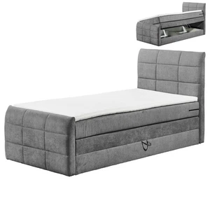 Boxspringbett - dunkelgrau - H2 - 120x200 cm Doppelbett Polsterbett Gästebett - Bild 1 von 10