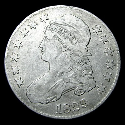 Medio dólar de plata busto tapado 1829 ---- Bonita moneda rara ---- #682I Foto 1 de 4