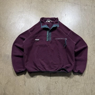 Vintage Columbia Pullover Mens Large Fleece Snap Up Jacket Made USA 90s Outdoor - Image 1 of 4