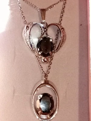 Serrento Sterling Hematite Heart  & Silver Hematite Necklaces - Image 1 of 4