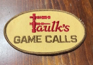 C52 80S VINTAGE FAULK'S GAME CALLS DUCK DEER  hunting hunter PATCH CREST - Picture 1 of 3