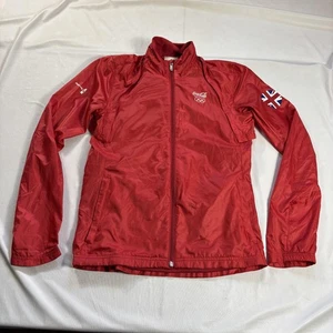 Adidas Coca-Cola 2012 Windbreaker Damen klein rot durchgehender Reißverschluss UK Flagge recycelt - Bild 1 von 12