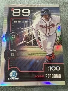 2025 Bowman Baseball Chrome Top 100 JOSE PERDOMO Refractor BRAVES #BTP-89🔥⚾️ - Picture 1 of 4