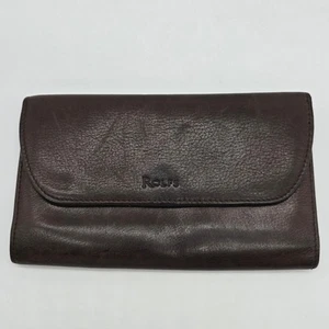 Vintage Rolfs Genuine Leather Wallet Clutch Check Book Credit Card Brown - Picture 1 of 8