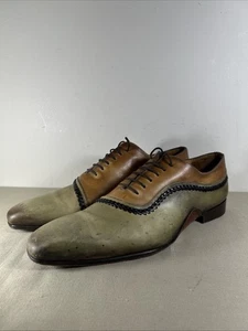 Mezlan elegante Schuhe Oxford zweifarbig Schnürschuhe Opanka Oxford oliv hellbraun - Bild 1 von 13
