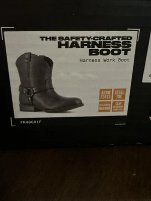 Botas de trabajo con arnés artesanales Frye para mujer, negras talla 8 W motero chic Foto 1 de 4