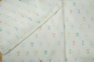Sewing Cotton Quilting Fabric Breaking News Windham Uppercase Multi Color Icons - Picture 1 of 3