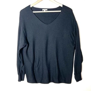 Leichter Pullover Ella Moss schwarz gerippt V-Ausschnitt Gr. XL B198 - Bild 1 von 4