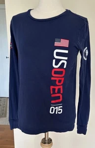 Polo Ralph Lauren US Open Tennis 2015 Shirt Women's Sm Blue Long Sleeve Flag - Picture 1 of 6