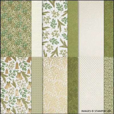 TEMPORADA DE VERDE Y ORO Especificación.  Papel serie diseñador DSP estampado 12 X 12 2508 Foto 1 de 3