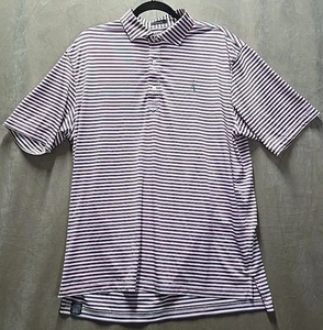 Turtleson Alothian Club Polo Shirt Short Sleeve Men's Sz L Red White Blue Stripe - Picture 1 of 9