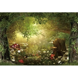 Fairy Tale Forest Wonderland Backdrops for Photography Vinyl 7x5ft Green Tree... - Picture 1 of 9