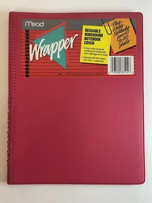 Cubierta de cuaderno vintage con envoltura de hidromiel con cable ~ rojo brillante ~ sin usar Foto 1 de 4