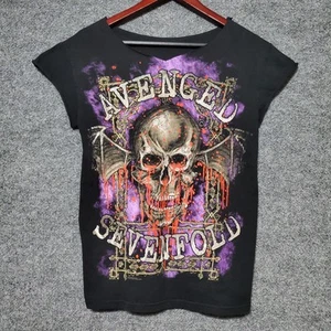 Camisa Avenged Sevenfold Adulto Pequeña Negra Camiseta 2009 Deathbat Heavy Metal Rock - Imagen 1 de 6