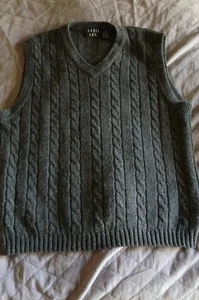 Vintage Trader Bay Cable Knit Grandpa Classic Sweater Vest Silk Wool Blend M - Picture 1 of 4