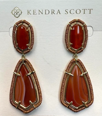 Pendientes Kendra Scott W1080 Oro Naranja Roscado Camry Distintivos Foto 1 de 3
