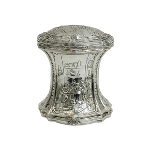 B Neresheimer & Söhne German Hanau Silver Repousse Double Tea Caddy Box c1900 - Bild 1 von 9