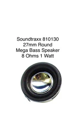 Soundtraxx 810130 ~ 27mm Round Mega Bass Speaker  ~ 8 Ohms 1 Watt - Image 1 of 2