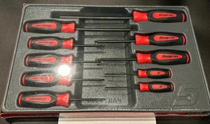 New Snap-on™ SGAB1000BR Red 10pc Ball Hex Instinct Screwdriver Set 3/32" to 3/8" - Picture 1 of 2