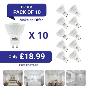 7W GU10 COB LED BULB 6500K-COOL WHITE ( PACK OF 10) - ENERGY EFFICIENT FREE POST - Picture 1 of 7
