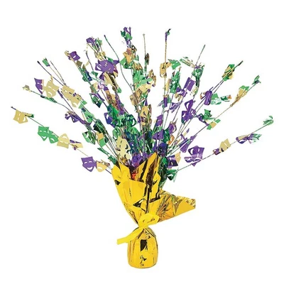 Dazzling Mardi Gras Foil Spray Centerpiece - Perfect for Festive Decorations - Изображение 1 из 2