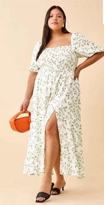Reformation Floral Green Dress Size 3X - Picture 1 of 14