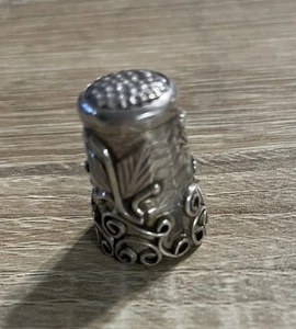 Dedal de costura de plata esterlina mexicana de colección ornamentado Art Nouveau plata 925 México - Imagen 1 de 7