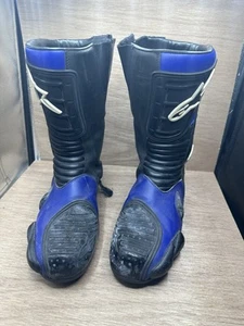 Alpinestars Svx Racing Motorcycle Boots Euro 48 US Size Men’s 15 Blue Black - Picture 1 of 6